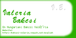 valeria bakcsi business card